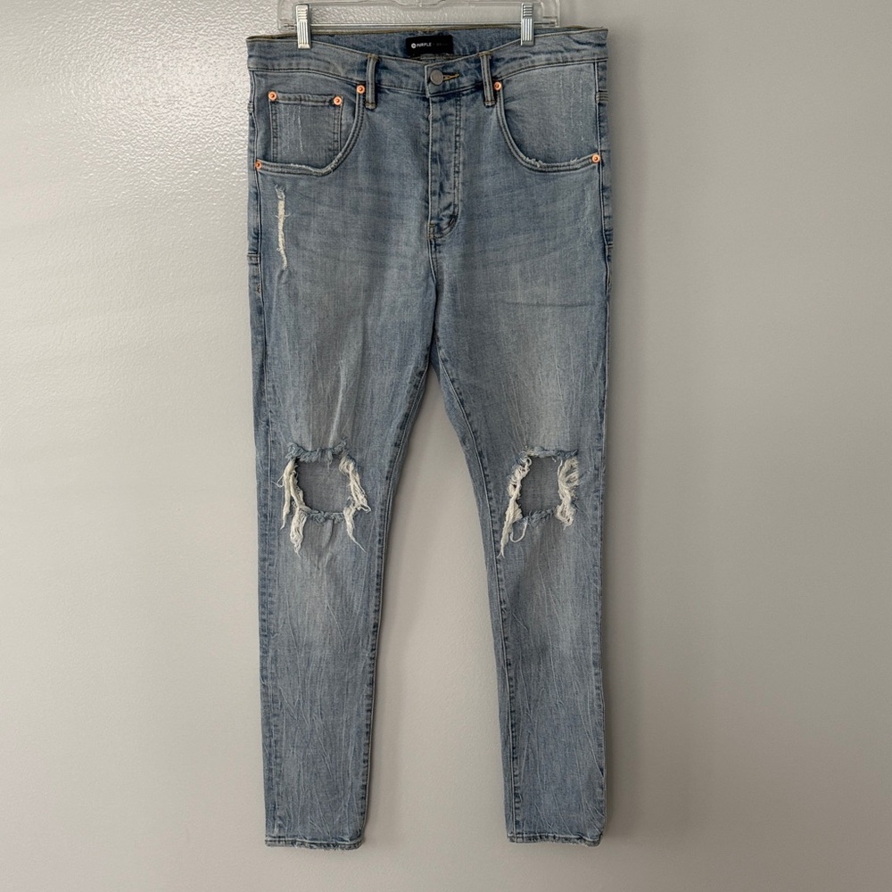 Purple Brand Men's Jeans Button Fly size 36 Distressed Boho Denim